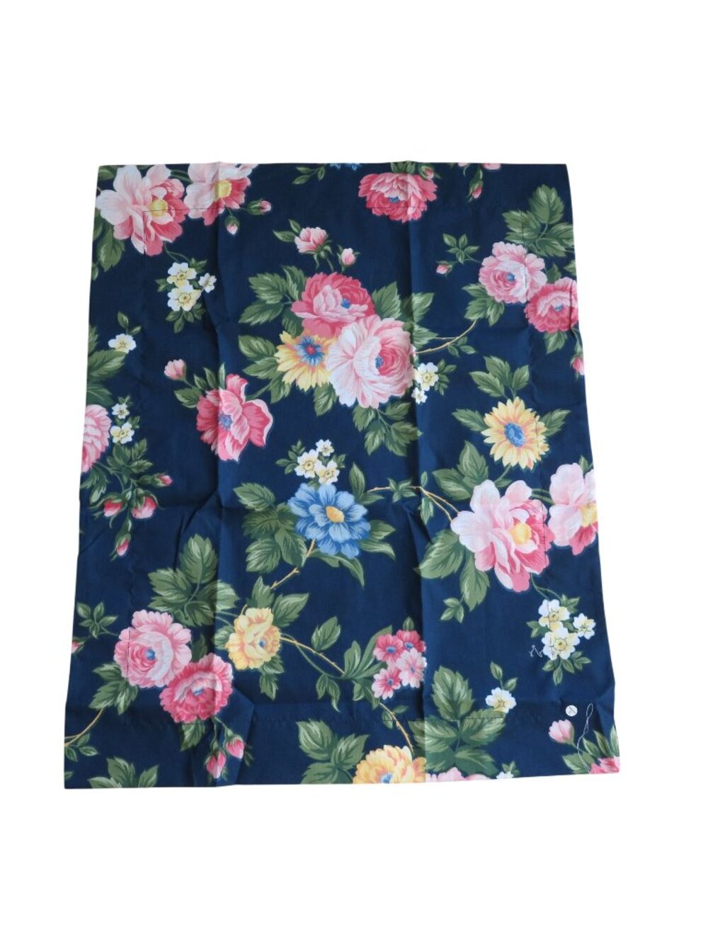 Vintage Springs Floral Pillow Sham 26x20" Navy Multicolor New Old Stock USA Made